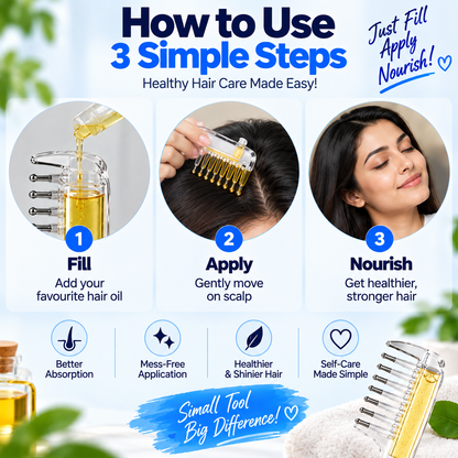 Smart Hair Oil Comb | Easy, Mess-Free Oiling