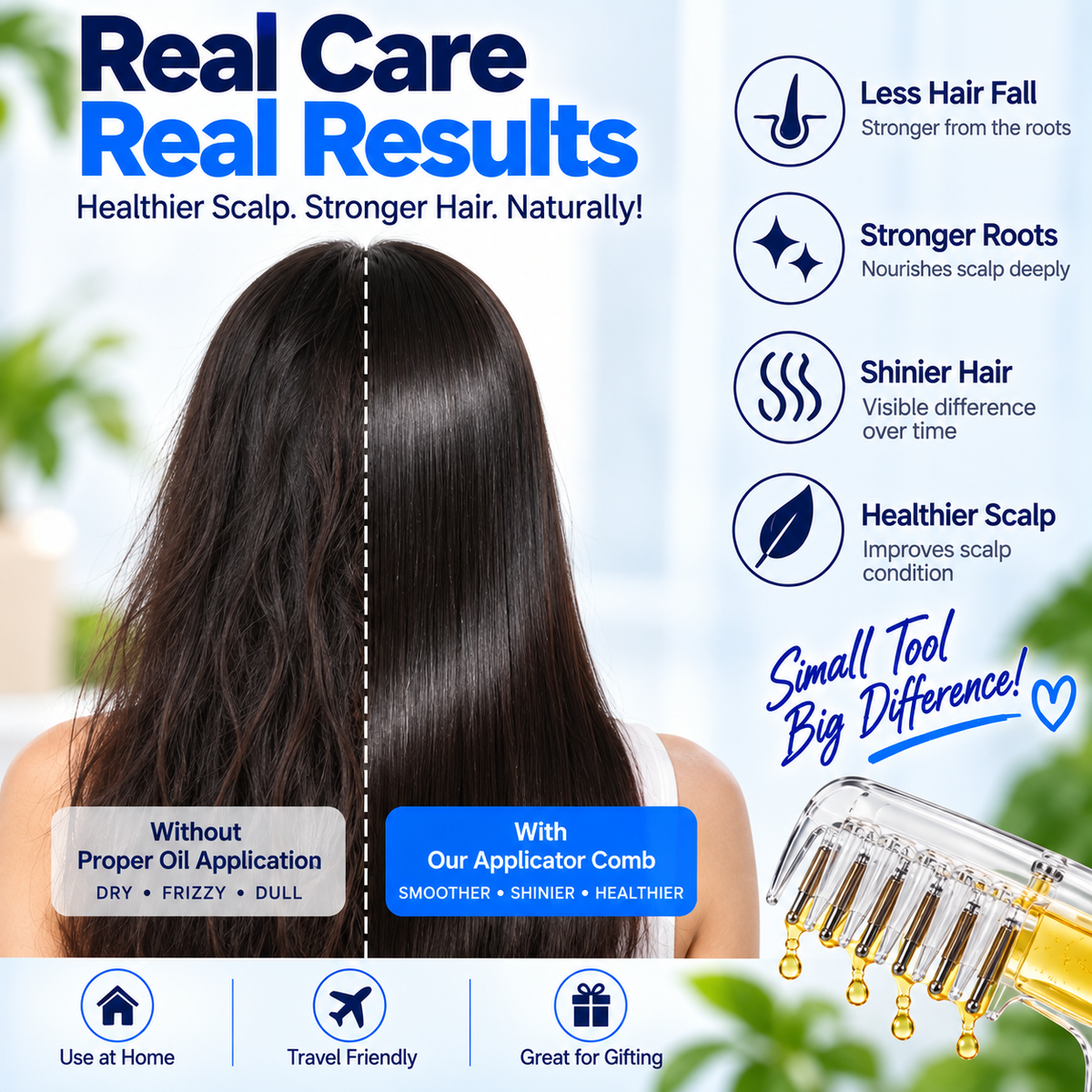 Smart Hair Oil Comb | Easy, Mess-Free Oiling