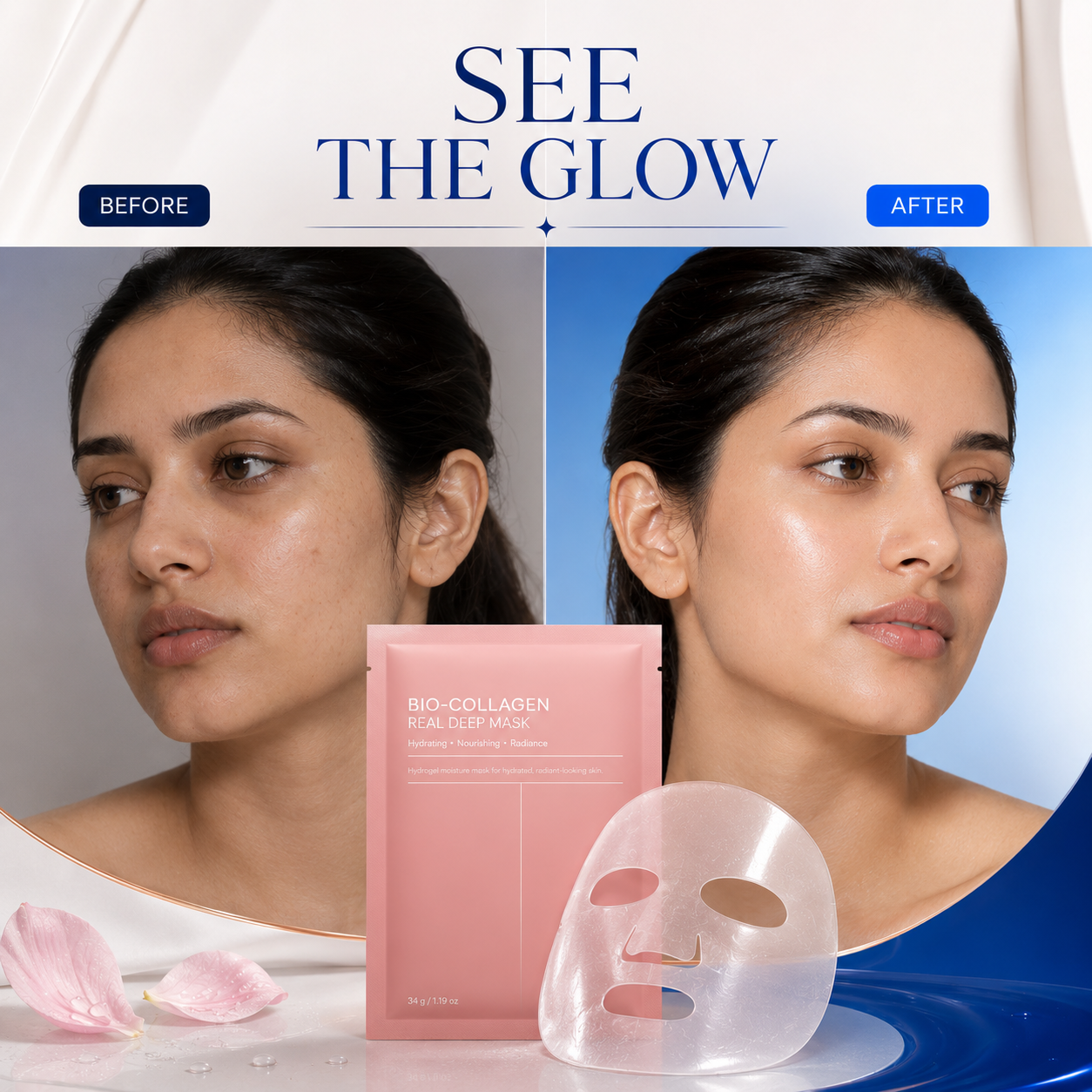 Collagen Face Mask (Pack of 3) | Instant Glow & Deep Hydration