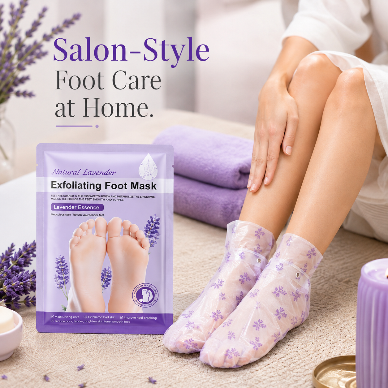 Korean Foot Peel Mask for Dry & Cracked Feet (Pack of 3)