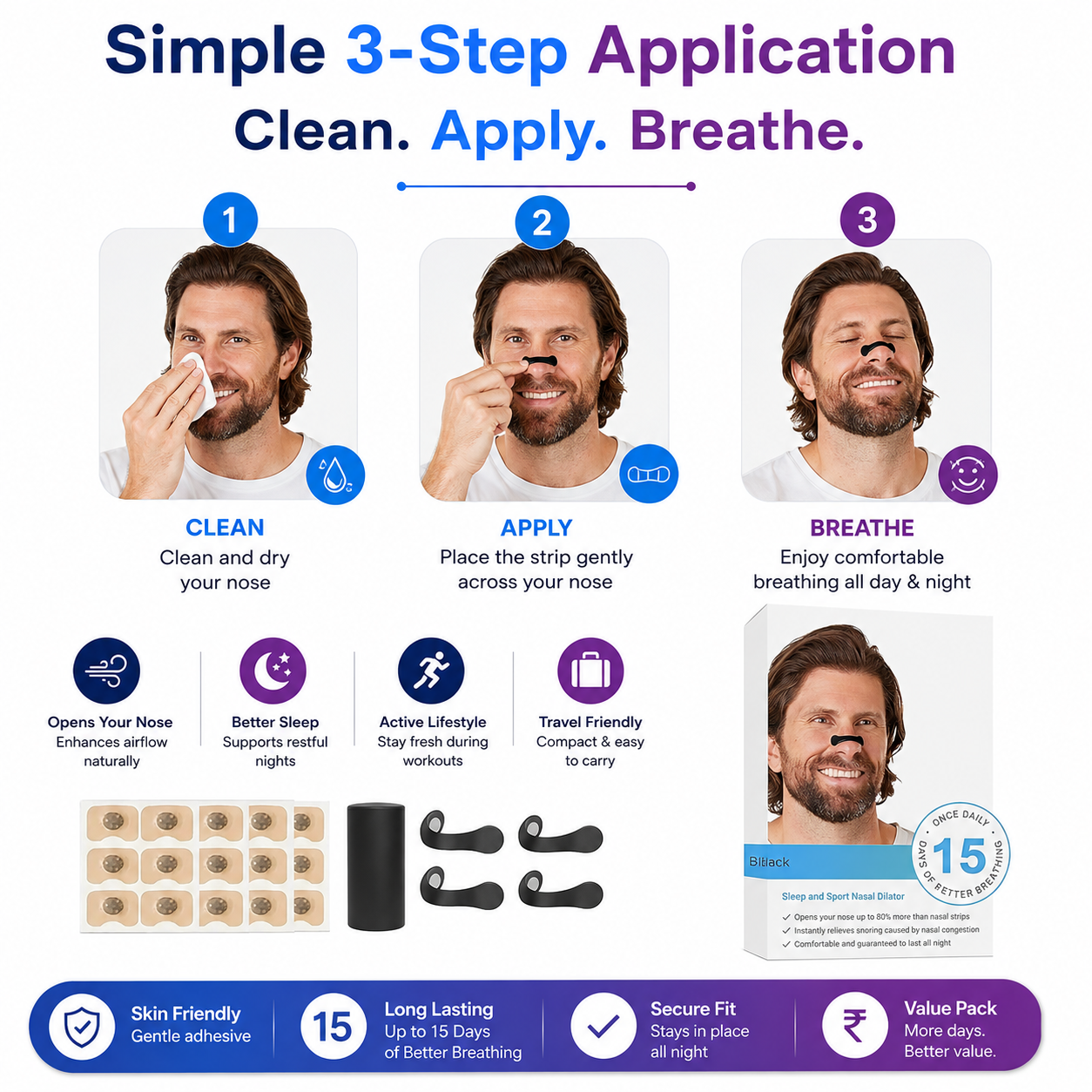 Anti-Snoring Nasal Clip Kit