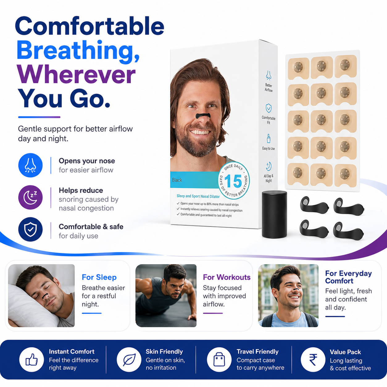 Anti-Snoring Nasal Clip Kit