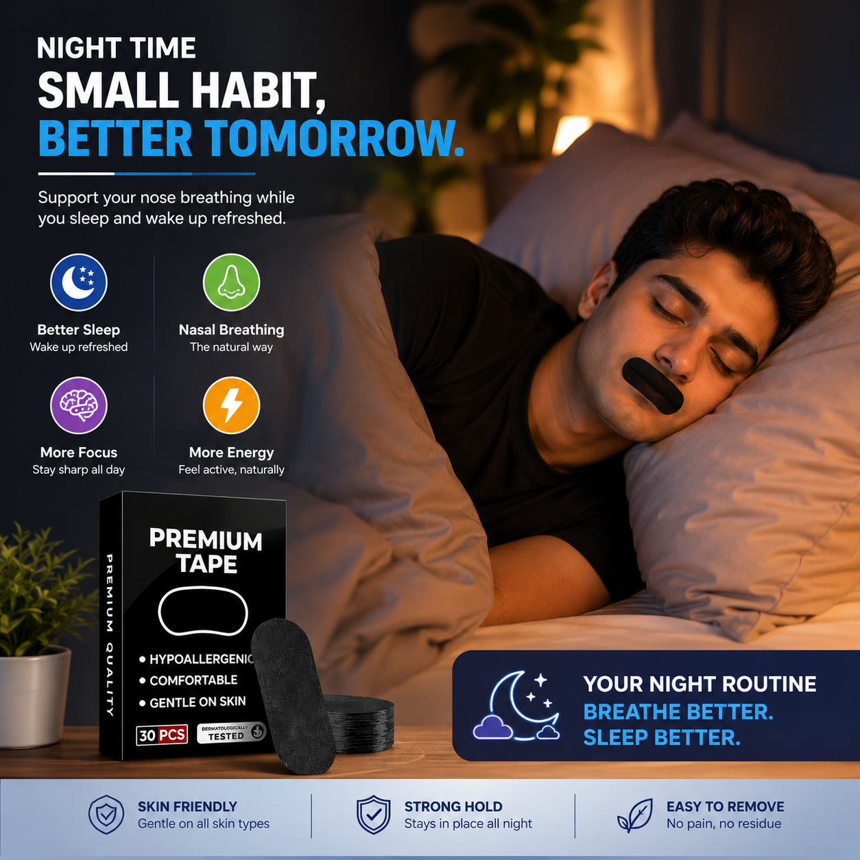 Premium Mouth Tape |  Reduce Snoring, Stop Mouth Breathing